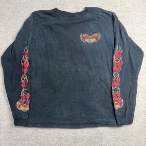 Harley-Davidson Tucson Arizona Flame Graphic Long Sleeve Shirt Mens Medium Black